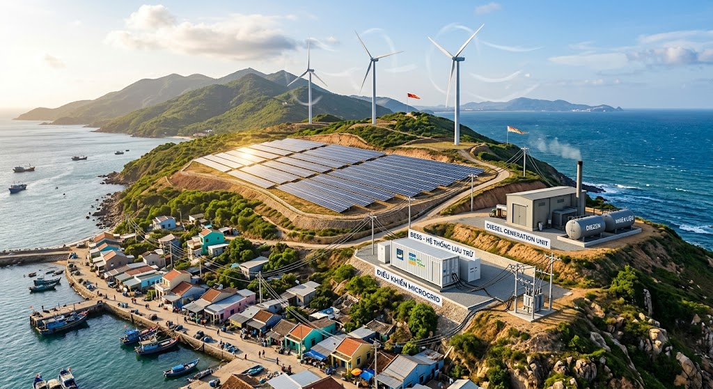 Giải pháp lai ghép PV - Wind - Diesel