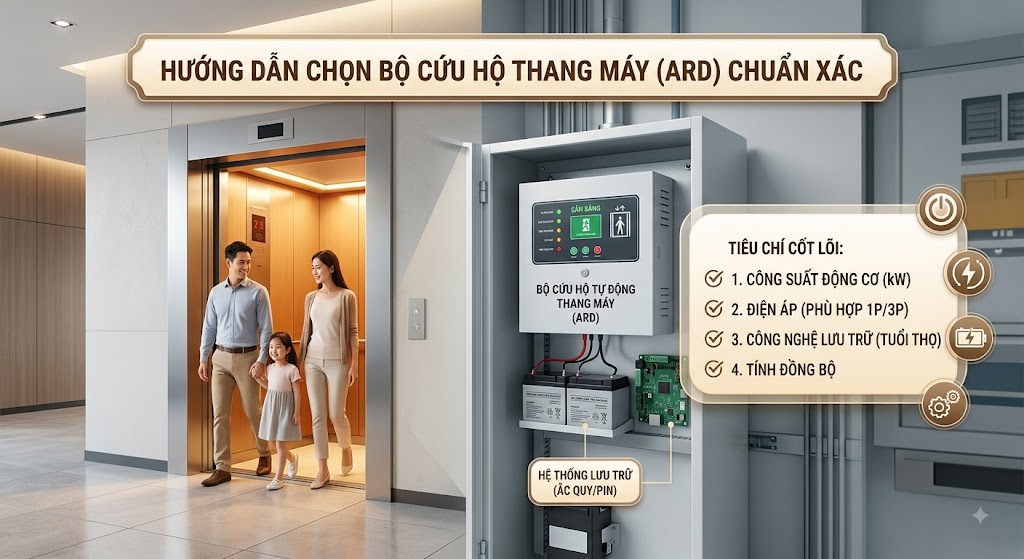 Lựa chọn bộ cứu hộ thang máy phù hợp với nhu cầu của người sử dụng